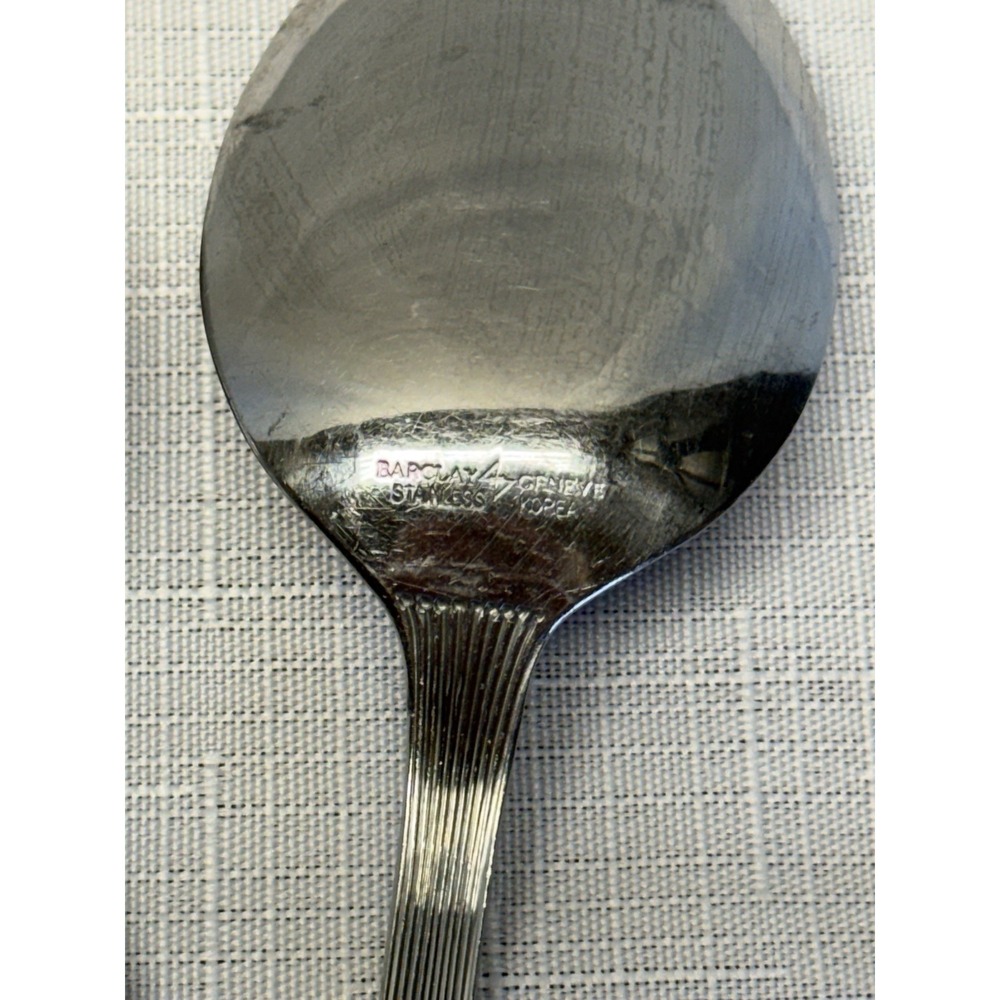 Barclay Geneva Vintage Stainless Fluted Ribbed Spoons Set Replacement Flatware - Picture 4 of 7